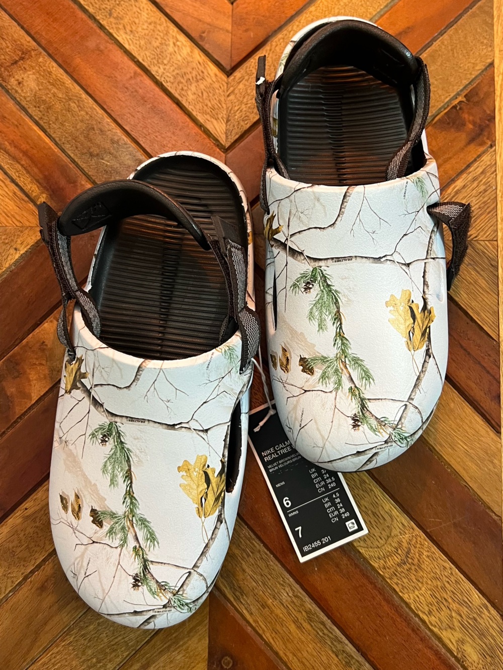 Nike Calm Mule x Light Blue RealTree "Snow Camo" Women’s Size 7 Sandal